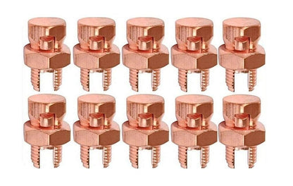 Best Connections 200 Pcs High Strength Copper Split Bolt Connectors 4 Gauge to 8 Gauge Solid Wire