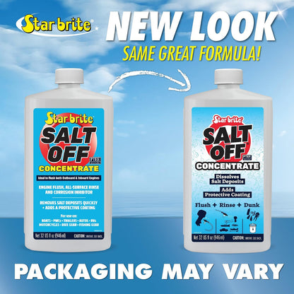 StarBrite 32 Oz Salt Off Concentrate Kit - Ultimate Boat Salt Remover & Marine Engine Flush - 32 Oz. Bottle with Applicator - Perfect for Outboard Motor Flush & Washing Salt Deposits Away