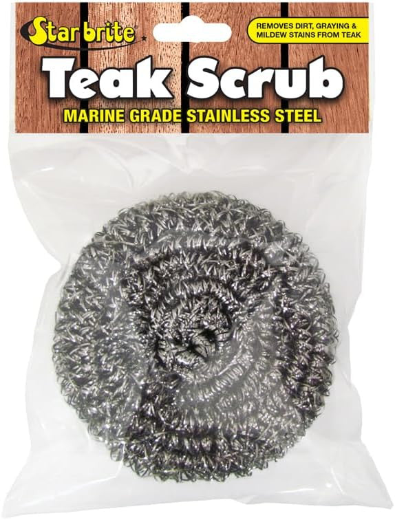 StarBrite Marine Grade Stainless Steel Teak Scrub - Durable, Rust-Resistant Wood & Metal Cleaner Tool for Boat Decks, Furniture, and More - 100% Stainless Steel - 2 Pack