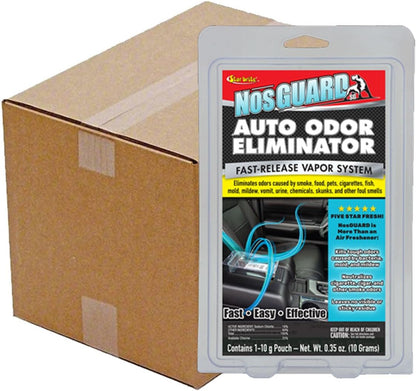 StarBrite NosGUARD SG Auto Odor Eliminator - Quick-Action Vapor System, Eliminates Damp, Musty Smells, Smoke & Pet Odors in Cars within 4-6 Hours - 8 Pack Display Case
