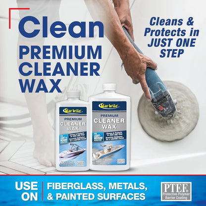 StarBrite One Step Heavy Duty Cleaner Wax w/PTEF Metals, Fiberglass, & Painted Surfaces 32 oz 089632-2 Pack