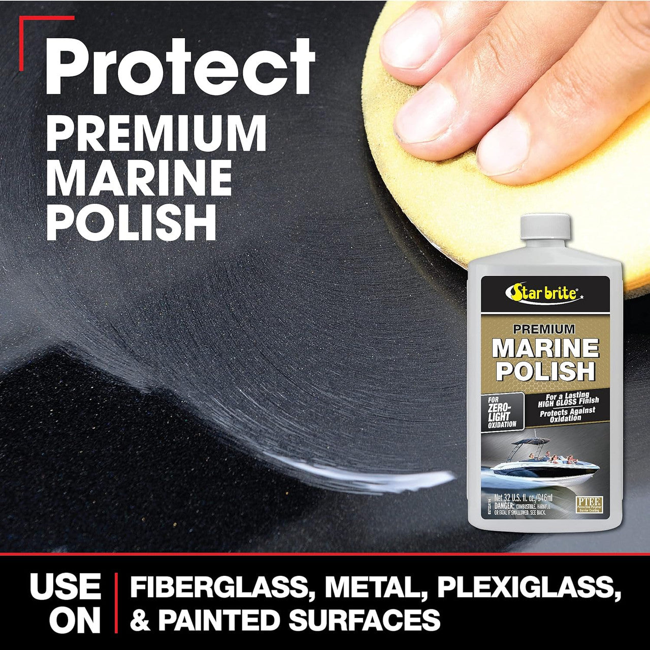 StarBrite Premium Marine Polish - Maximum UV Protection & High Gloss Finish - UV Inhibitors Stop Fading, Chalking & Oxidation While Repelling Water, Stains & Marine Deposits - 2 Pack