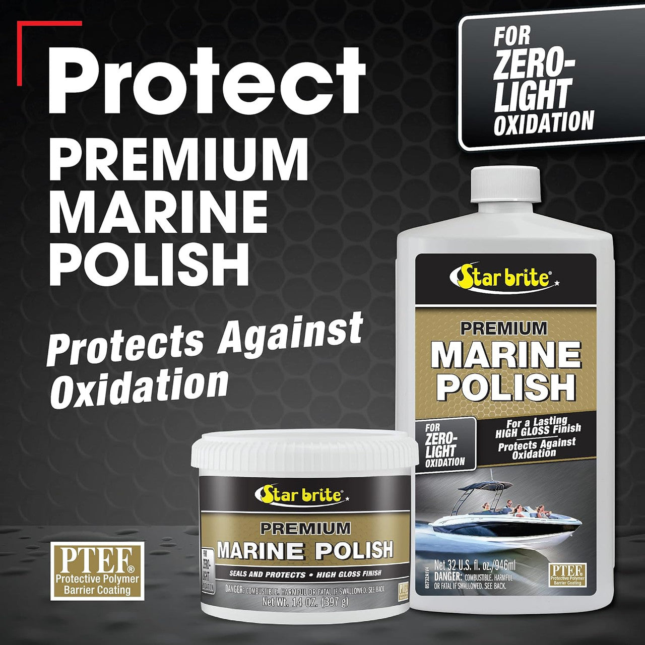 StarBrite Premium Marine Polish - Maximum UV Protection & High Gloss Finish - UV Inhibitors Stop Fading, Chalking & Oxidation While Repelling Water, Stains & Marine Deposits - 2 Pack