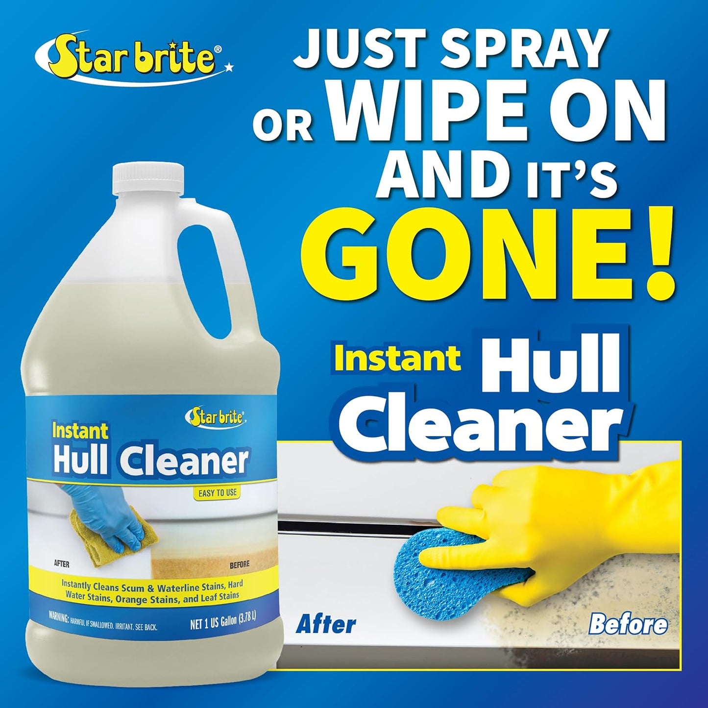 Star Brite Boat Marine Bottom Hull Cleaner 1 Gallon Cleans Yellowing and Grime