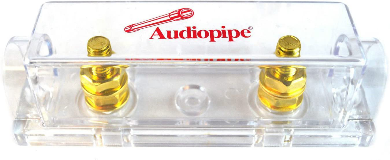 2 Pack of Audiopipe Heavy Duty ANE ANL 24 Kt Gold Finish Fuse Holder Block CQ-1100