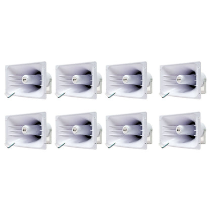 8-Pack PA Power Horn Speaker 40W RMS Indoor Outdoor 80 Watt Max Power