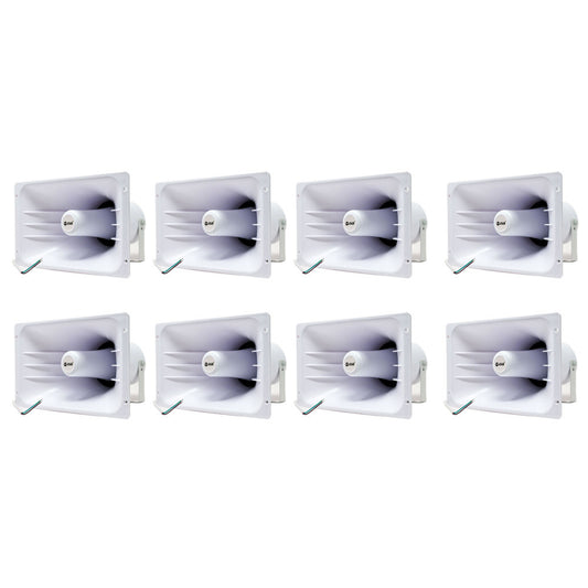 8-Pack PA Power Horn Speaker 40W RMS Indoor Outdoor 80 Watt Max Power