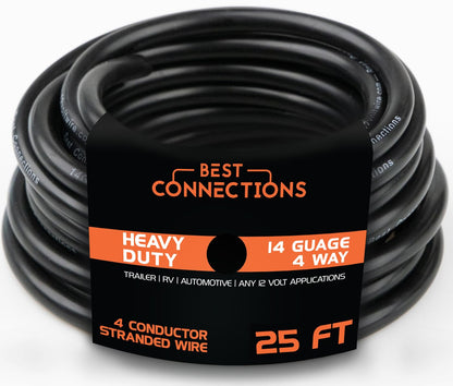 BEST CONNECTIONS Heavy Duty 14 Gauge 4 Way Trailer Wire