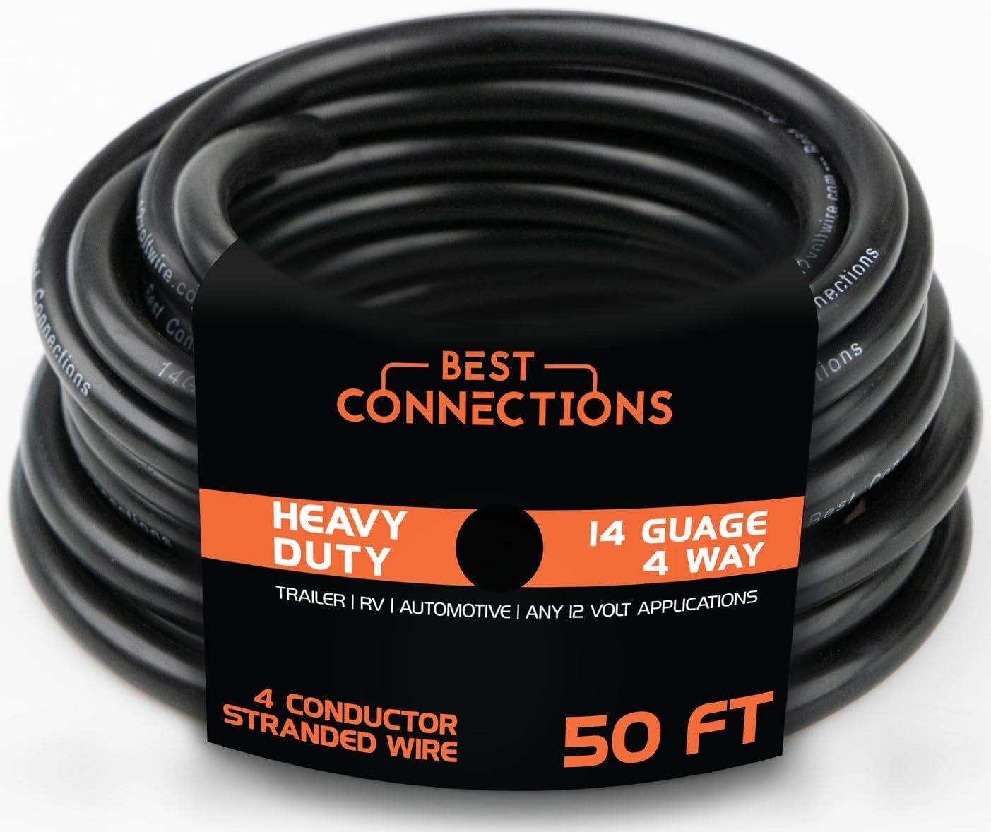 BEST CONNECTIONS Heavy Duty 14 Gauge 4 Way Trailer Wire