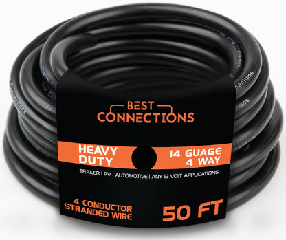 BEST CONNECTIONS Heavy Duty 14 Gauge 4 Way Trailer Wire