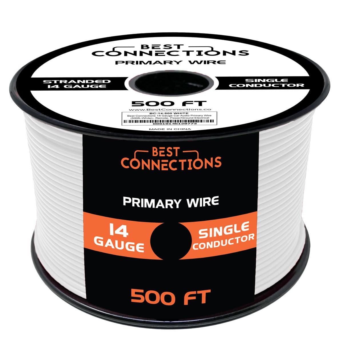 BEST CONNECTIONS 14 Gauge Automotive Primary Wire - 500ft | Ideal for Trailer, Speaker, and Lighting Circuits | Durable Primary/Remote, Power/Ground Electrical Wiring