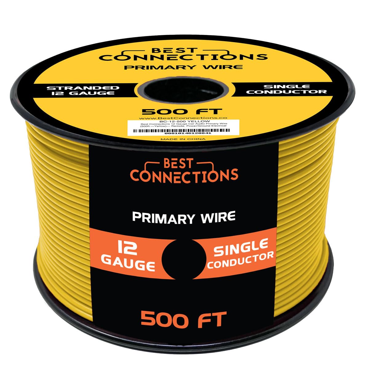 BEST CONNECTIONS 12 Gauge Automotive Primary Wire - 500ft | Ideal for Trailer, Speaker, and Lighting Circuits | Durable Primary/Remote, Power/Ground Electrical Wiring