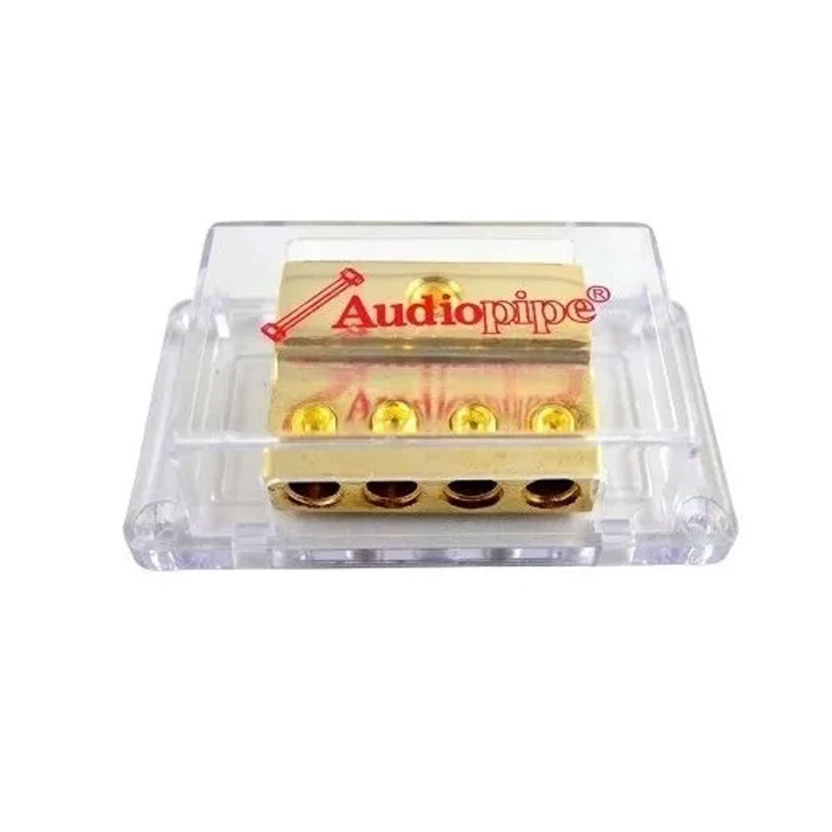 Audiopipe 1 to 4 Power Distribution Block 24kt Gold 1/0 Ga In 4 Ga Out PB-1044