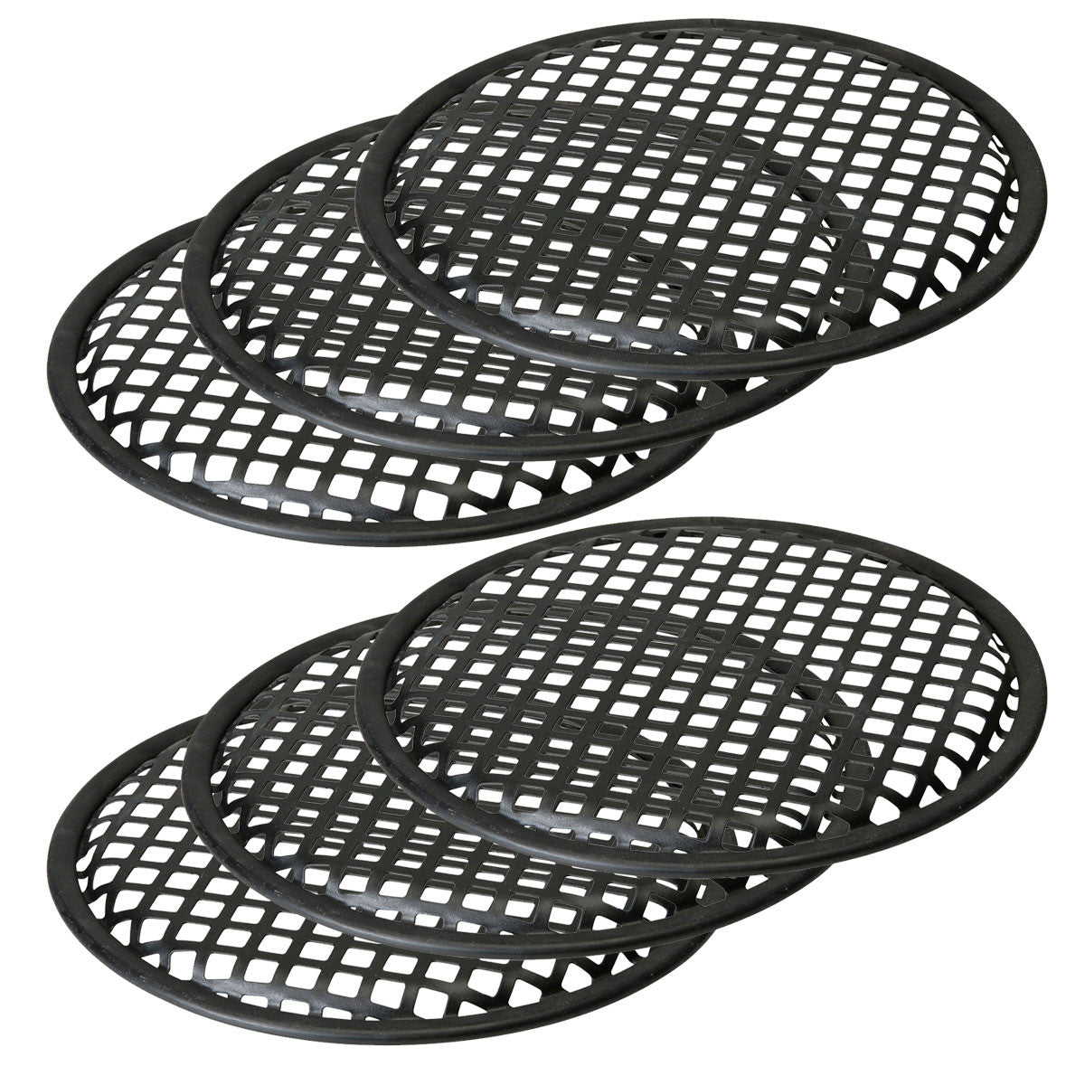 3 Pairs 6.5" Subwoofer Metal Waffle Grills - Universal Speaker Mid Range