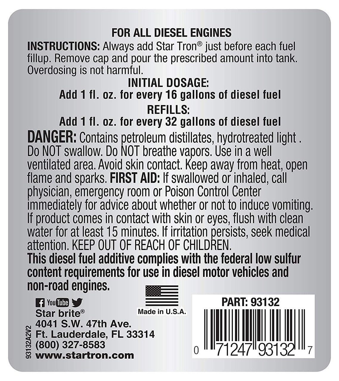 2 PACK STARTRON SUPER CONCENTRATED DIESEL FORMULA - ENZYME FUEL TREATMENT FOR ENGINE PERFORMANCE - 1 OZ TREATS 32 GALLONS - STABILIZE & REJUVENATE DIESEL, BIODIESEL