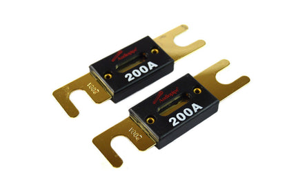 2 Pcs 200 Amp ANL Fuses Gold Plated Audiopipe Blister Pack Car Audio Stereo