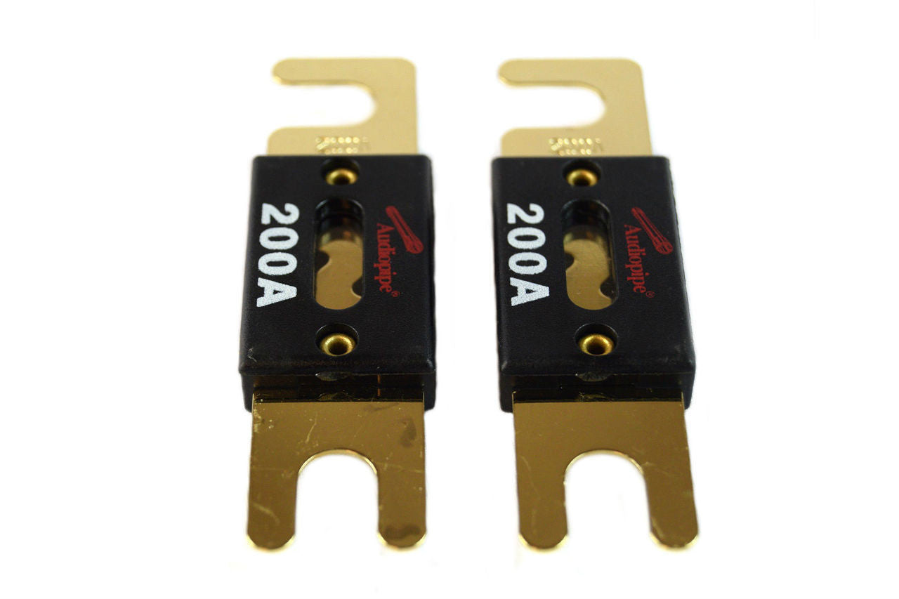 2 Pcs 200 Amp ANL Fuses Gold Plated Audiopipe Blister Pack Car Audio Stereo