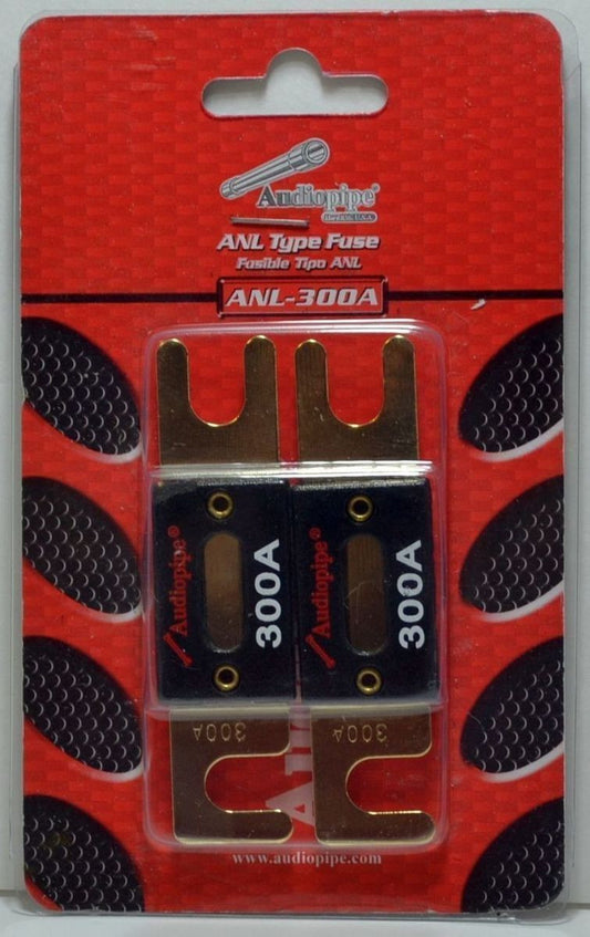 2 Pcs 300 Amp ANL Fuses Gold Plated Audiopipe Blister Pack Car Audio Stereo