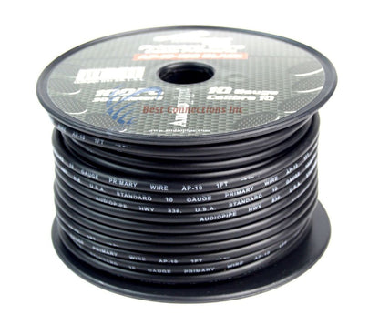 10 GA gauge 100 feet Black Audiopipe Car Audio Home Primary Remote Wire