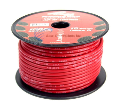 10 GA gauge 100 feet Red Audiopipe Car Audio Home Primary Wire