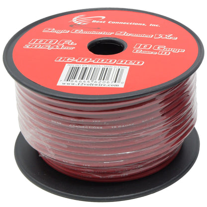 10 Gauge Wire Red & Black Power Ground 100 FT Each Primary Stranded Copper Clad