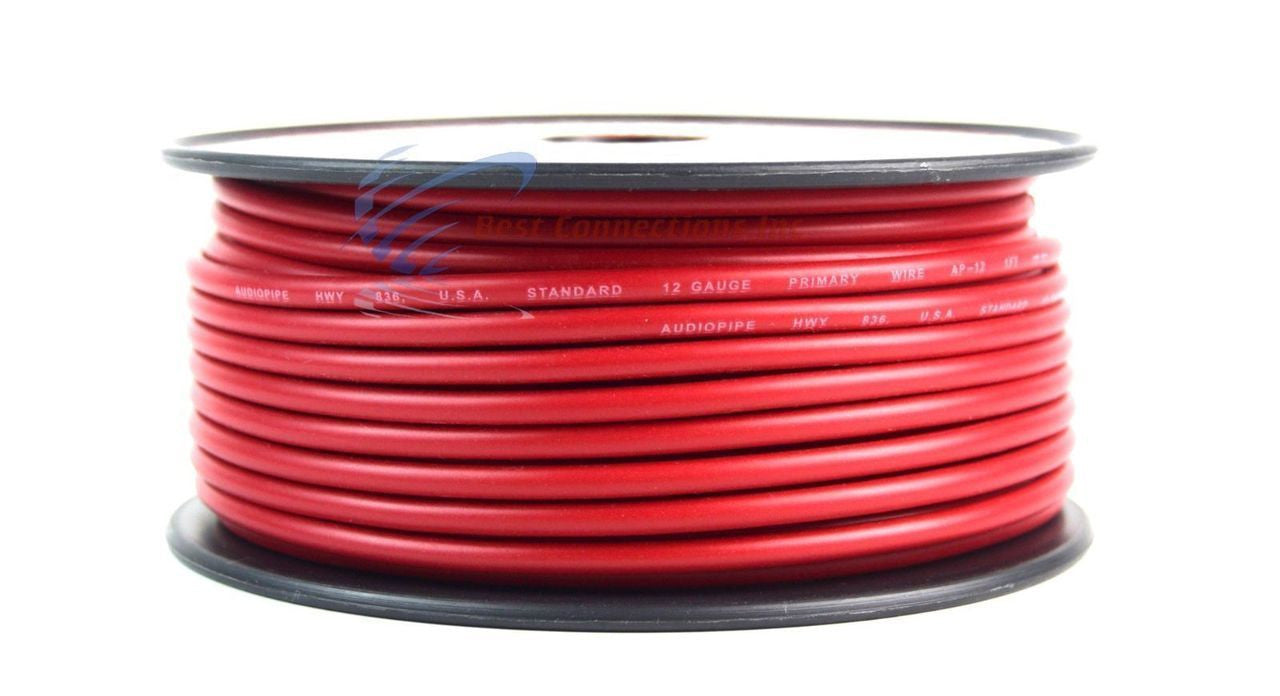 12 GA gauge 100' Red Audiopipe Car Audio Home Primary Wire