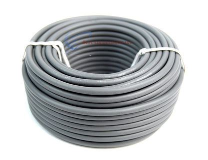 12 Gauge 50 Feet Audiopipe Gray Primary Remote Wire Car Auto Power Cable RV Boat