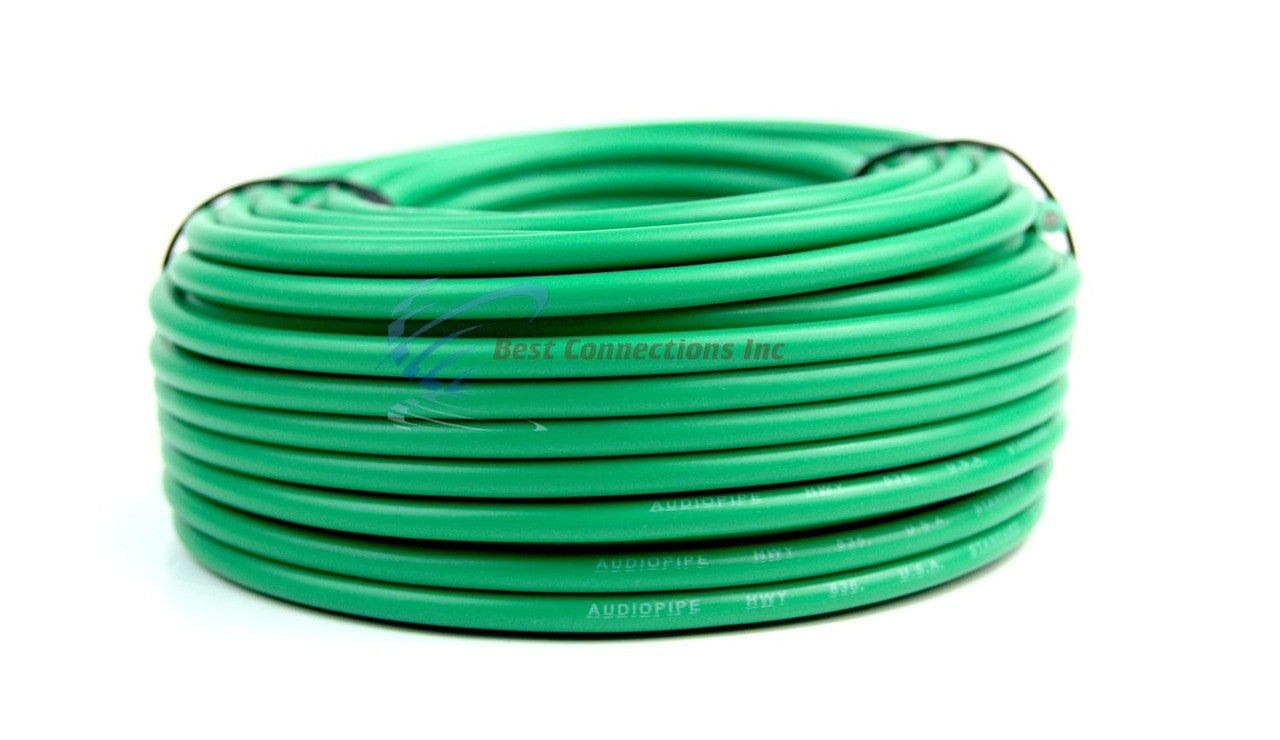 12 Gauge 50' Feet Green Audiopipe Car Audio Home Remote Primary Cable Wire LED