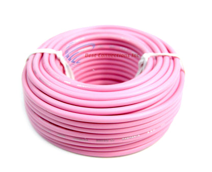 12 Gauge 50' Feet Pink Audiopipe Car Audio Home Remote Primary Cable Wire LED