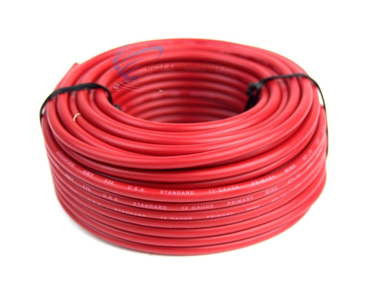 12 GAUGE 50 FT ROLLS PRIMARY AUTO REMOTE POWER GROUND WIRE CABLE (10 COLORS)