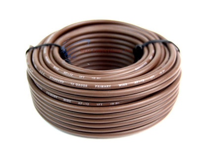 12 GAUGE 50 FT ROLLS PRIMARY AUTO REMOTE POWER GROUND WIRE CABLE (10 COLORS)