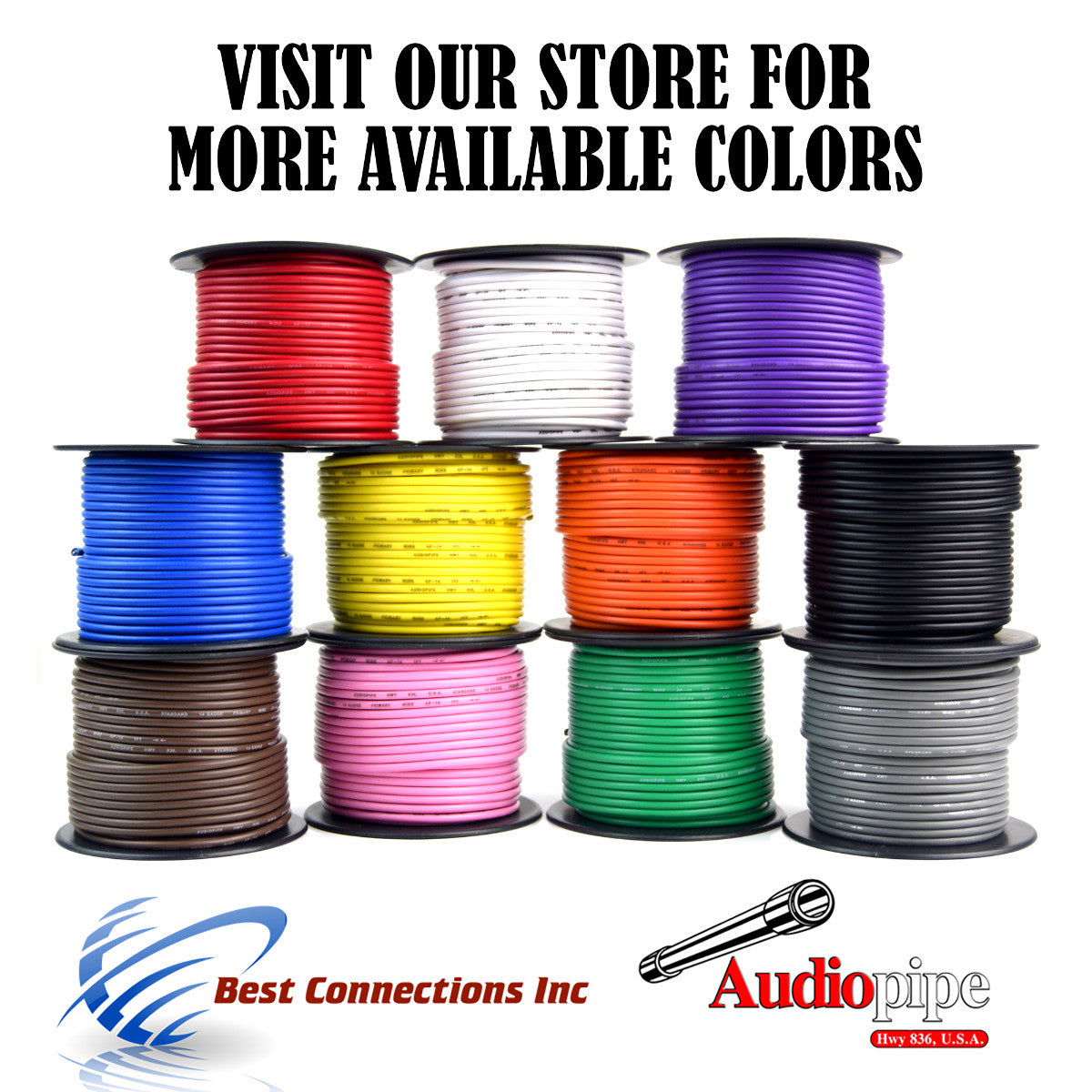 14 GA 100 Feet Audiopipe Gray Primary Remote Wire Car Power Ground Cable LED