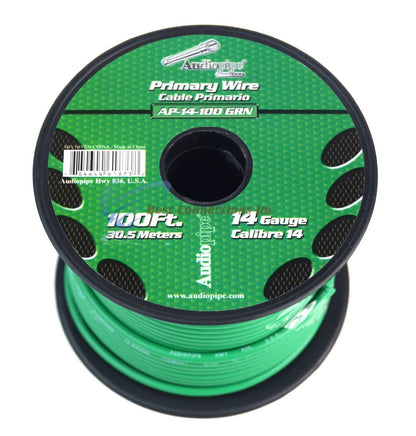 14 GA gauge 100' Green Audiopipe Car Audio Home Primary Remote Wire