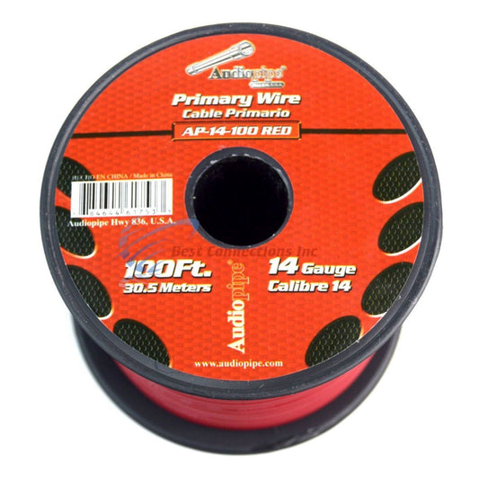 Audiopipe 14 Gauge 100Ft Primary Wire Red - AP14100RD