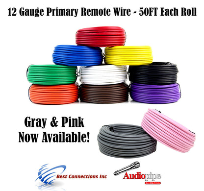 14 GA 50' Pink Audiopipe Car Audio Home Remote Primary Cable Wire