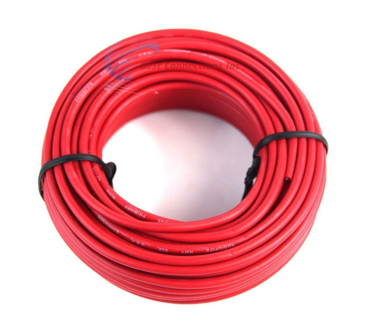 14 GAUGE WIRE RED & BLACK POWER GROUND 50 FT EACH PRIMARY STRANDED COPPER CLAD