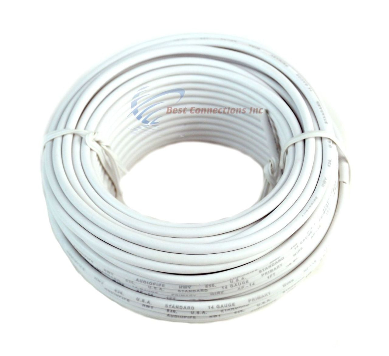 14 GA gauge 50' White Audiopipe Car Audio Home Remote Primary Cable Wire