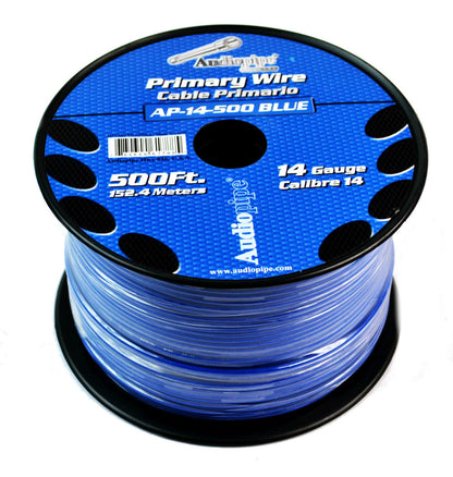 14 GA 500' Blue Audiopipe Car Audio Home Primary Remote Wire