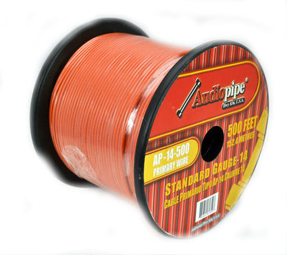 14 Gauge Car Audio Primary Wire (500ft–Orange)– Remote, Power/Ground Electrical