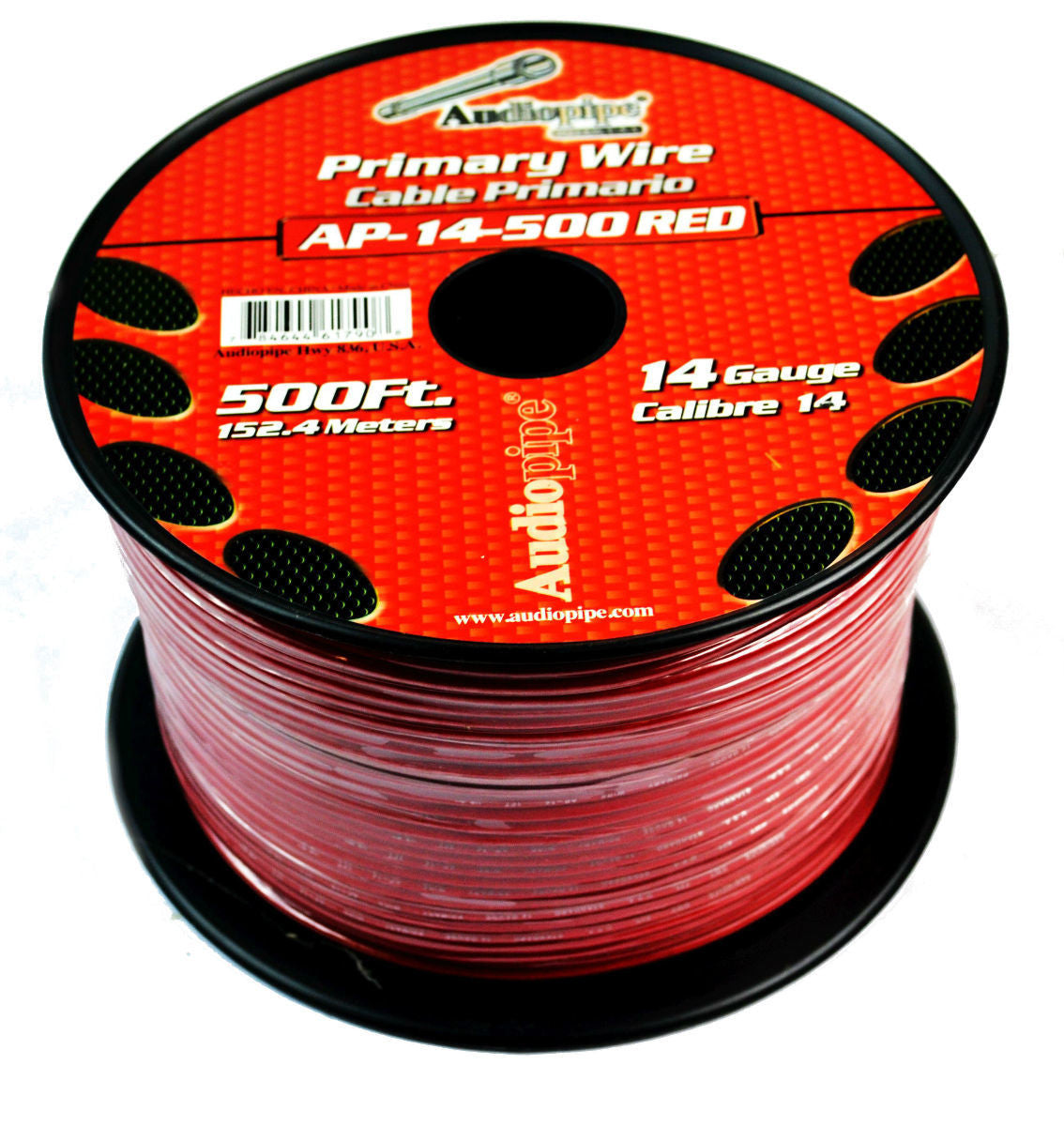 Two Spools 14 GA 500' Red Audiopipe Car Audio Home Remote Primary Wire