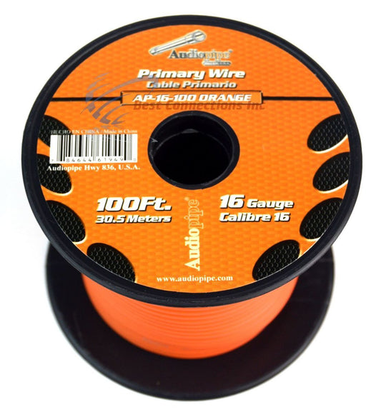 16 Gauge 100 feet Orange Car Audio Home Primary Remote Wire LED