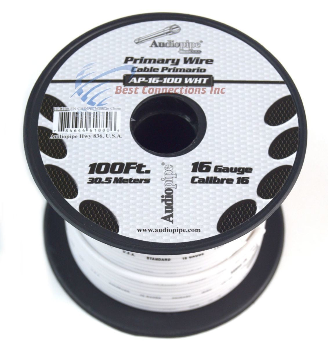 Audiopipe 16 GA 100 feet White Car Audio Home Primary Remote Wire