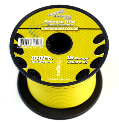 One Roll 16 GA 100 feet Yellow Audiopipe Car Audio Home Primary Remote Wire