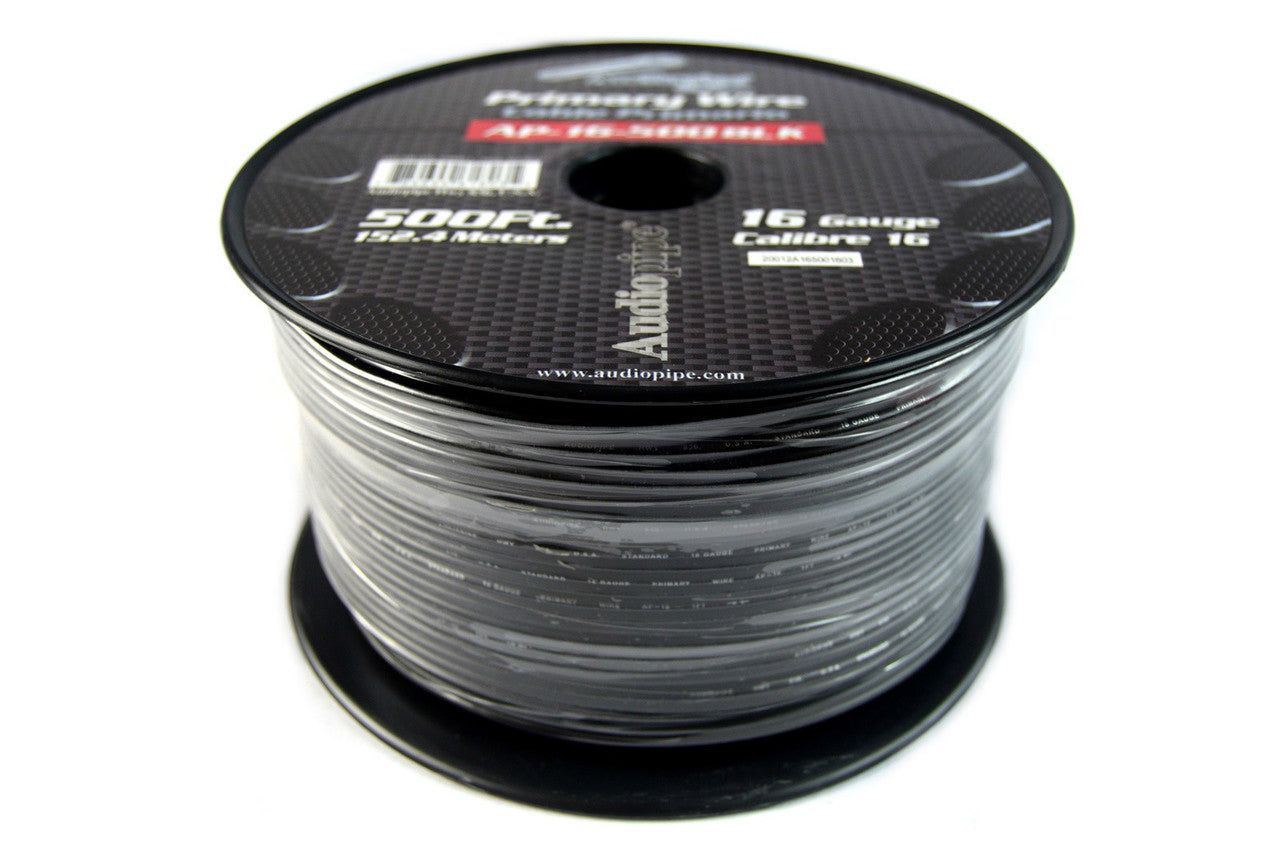 Two rolls 16 GA Wire 500' Black  Car Audio Home Primary Remote Wire