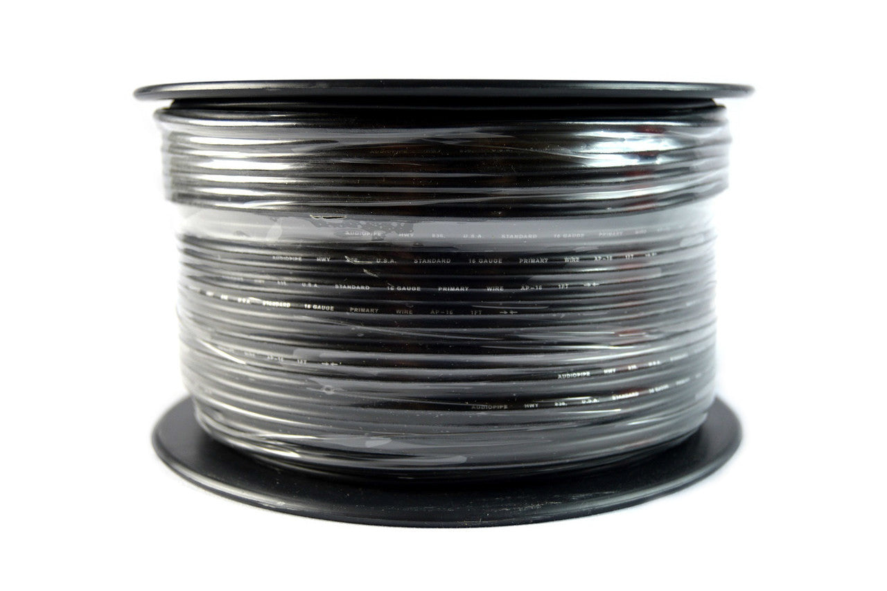 Two rolls 16 GA Wire 500' Black  Car Audio Home Primary Remote Wire