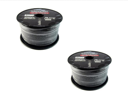 Two rolls 16 GA Wire 500' Black  Car Audio Home Primary Remote Wire