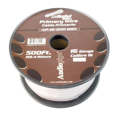 16 Gauge 500' Brown Audiopipe Car Audio Home Remote Primary Cable Wire