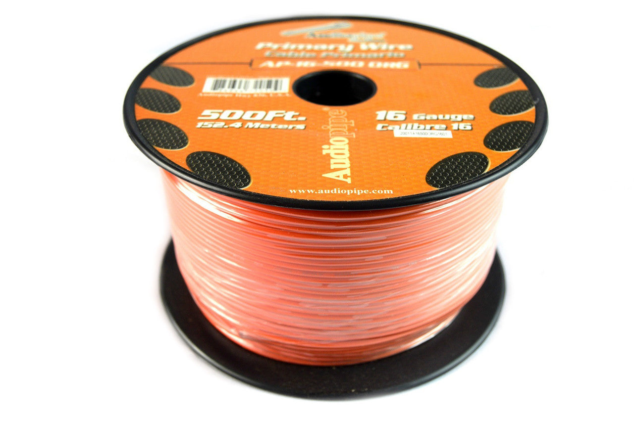 16 GA 500' Orange Audiopipe Car Audio Home Remote Primary Cable Wire