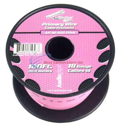 18 GA 100 Feet Pink Audiopipe Car Audio Home Remote Primary Cable Wire LED