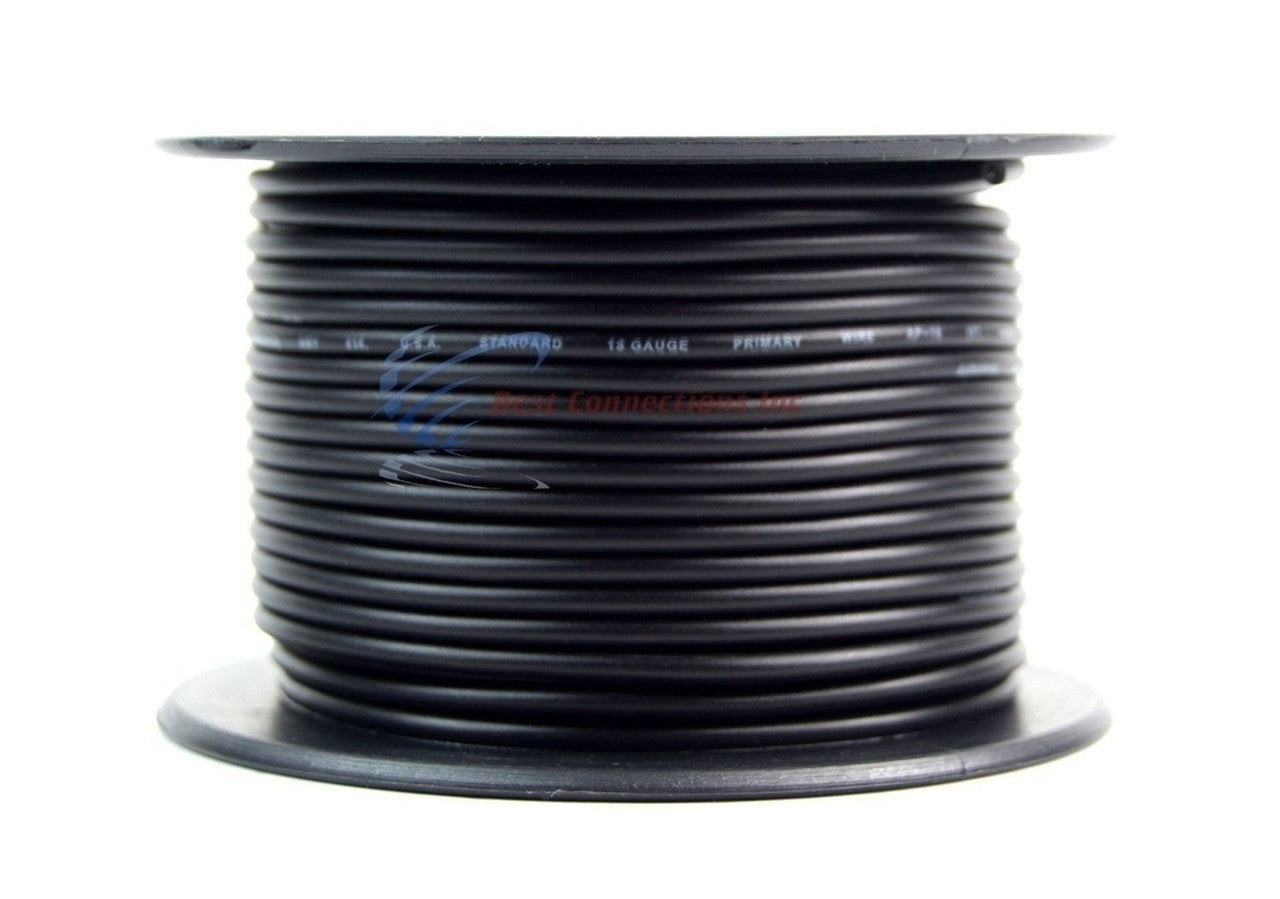 18 GAUGE WIRE RED & BLACK POWER GROUND 100 FT EACH PRIMARY STRANDED COPPER CLAD